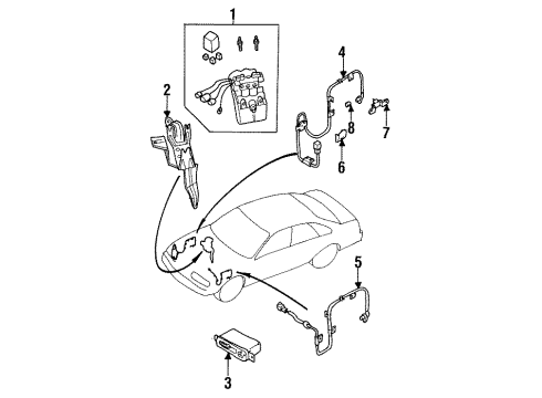 1996 Infiniti Q45 Anti-Lock Brakes Module Assy-Anti Skid Diagram for 47850-65U00