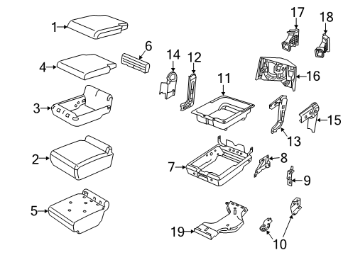 2019 Ram 3500 Front Seat Components Seat Cushion Foam Diagram for 68202506AA