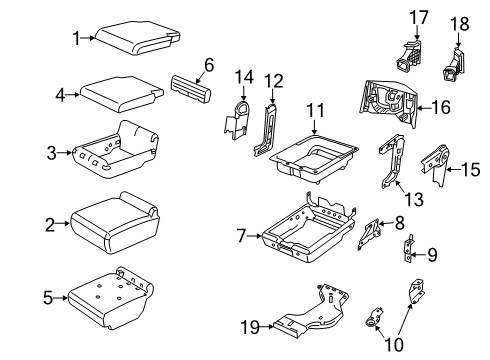 2019 Ram 3500 Front Seat Components Tray-ARMREST Diagram for 68206300AA