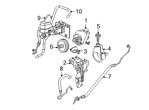 2003 GMC Sierra 1500 P/S Pump & Hoses, Steering Gear & Linkage Hose Asm-P/S Gear Inlet Diagram for 15095939