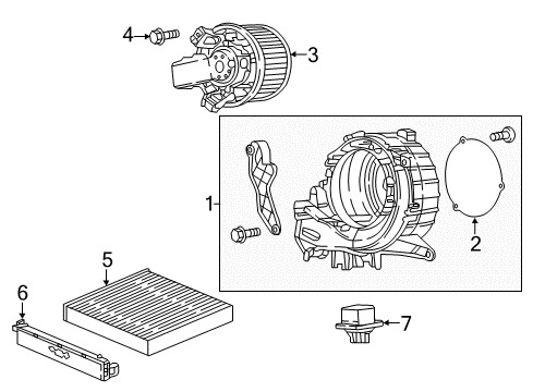 2019 Honda Odyssey Auxiliary Heater & A/C Screen, Blower Diagram for 79211-THR-A41