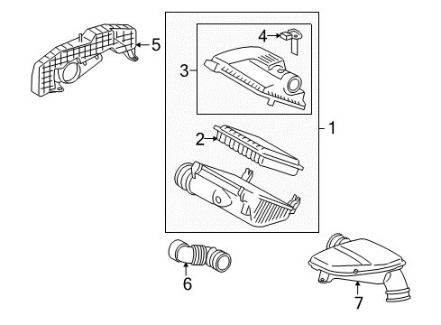 2011 Toyota Tacoma Filters Upper Cover Diagram for 17705-0C121