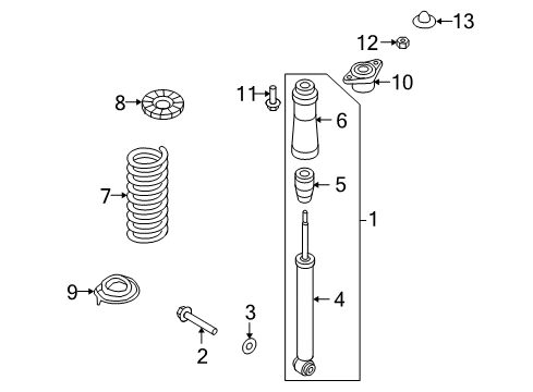 2009 Hyundai Genesis Shocks & Components - Rear Shock Absorber & Rubber Bump Assembly-Rear Diagram for 55310-3M900