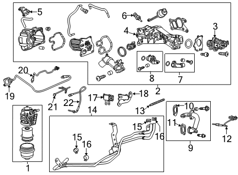 2014 Chevrolet Cruze Emission Components EGR Pipe Diagram for 12647022