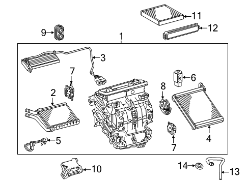 2016 Scion iM Air Conditioner Filter Cover Diagram for 88548-42020