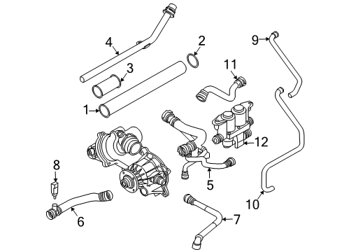 2006 BMW 750i Powertrain Control Radiator Coolant Hose Diagram for 17127535742