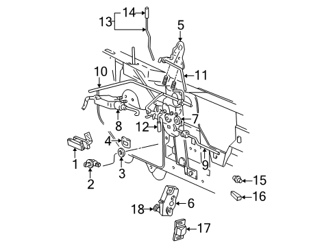 2002 Ford Explorer Sport Lift Gate - Lock & Hardware Lock Cylinder Diagram for F87Z-7843432-CB