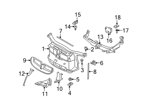 2008 BMW 335i Radiator Support Hex Bolt Diagram for 07147154229