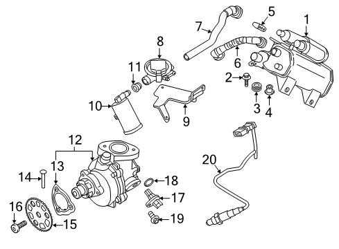 2017 BMW X3 Emission Components Vacuum Pump Diagram for 11667611115