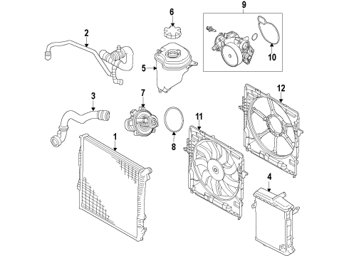 2013 BMW X6 Cooling System, Radiator, Water Pump, Cooling Fan Fan Housing Diagram for 17428618242