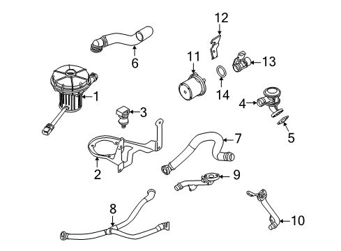 2005 BMW 645Ci Emission Components Valve Diagram for 11727553101