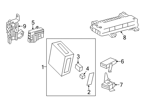 2015 Lexus LS460 Fuse & Relay Block Assembly, Junction Diagram for 82670-50190