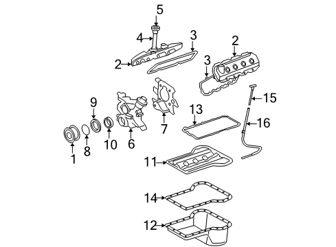 2005 Ford F-350 Super Duty Engine Parts, Mounts, Cylinder Head & Valves, Camshaft & Timing, Oil Cooler, Oil Pan, Oil Pump, Crankshaft & Bearings, Pistons, Rings & Bearings Oil Filler Tube Diagram for 3C3Z-6763-AA