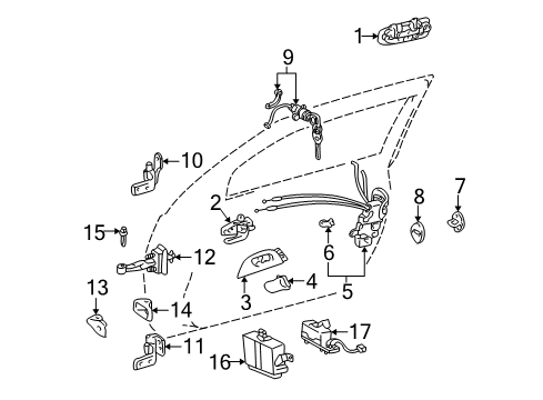 2000 Lexus GS300 Front Door - Lock & Hardware Front Door Lock Assembly, Left Diagram for 69040-30840