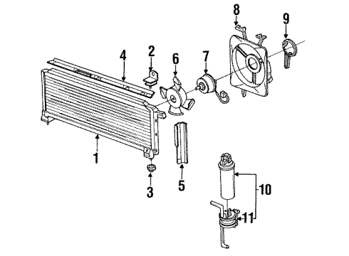 1991 Acura Integra Air Conditioner Evaporator Sub-Assembly (Sak) Diagram for 80210-SK7-A01