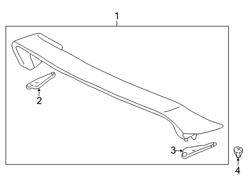 2001 Acura Integra Lift Gate - Spoiler Gasket, Driver Side Sponge Diagram for 71722-ST7-Z00