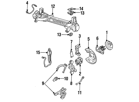 1993 Cadillac Allante Rear Brakes Bracket, Wheel Speed Sensor Diagram for 18018431