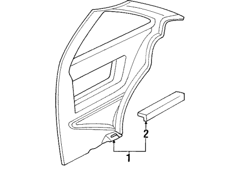1992 Oldsmobile Achieva Interior Trim - Quarter Panels PANEL, Rear Quarter Trim Diagram for 22586591