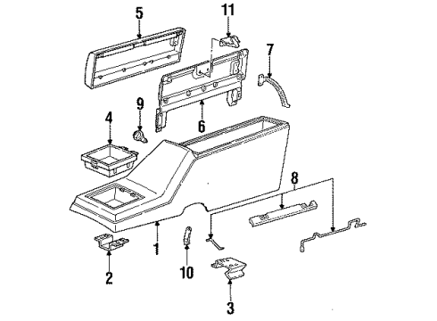 1991 Chevrolet S10 Center Console Clip-Special Diagram for 14037238