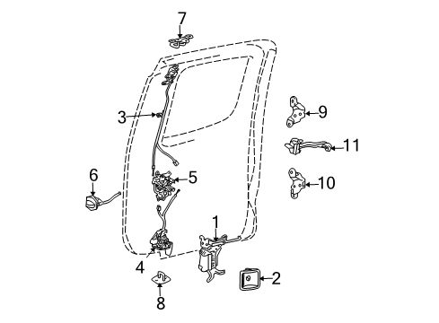 2014 Toyota Tacoma Rear Door Handle Bezel Diagram for 69298-04010-B0