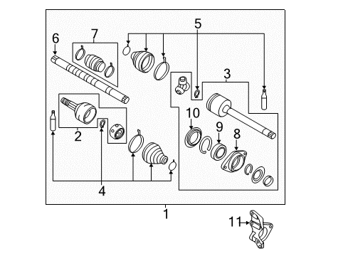 2015 Nissan Quest Drive Axles - Front Shaft Assy-Front Drive, RH Diagram for 39100-4AY0A