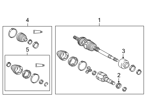 2017 Toyota Yaris Drive Axles - Front Inner Boot Diagram for 04437-0D050