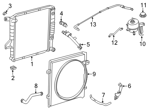 2003 Ford Ranger Radiator & Components Shroud Diagram for 5L5Z-8146-A