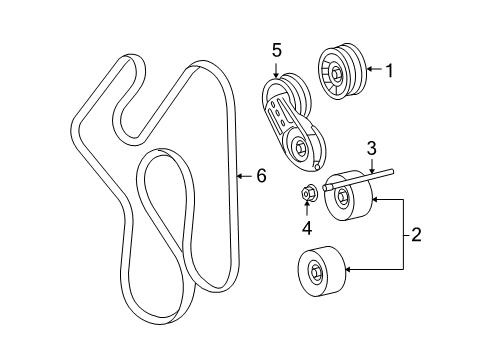 2008 Dodge Ram 1500 Belts & Pulleys Belt-SERPENTINE Diagram for 68027636AA