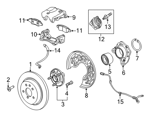 2015 Chevrolet Trax Anti-Lock Brakes Rear Speed Sensor Diagram for 42450318
