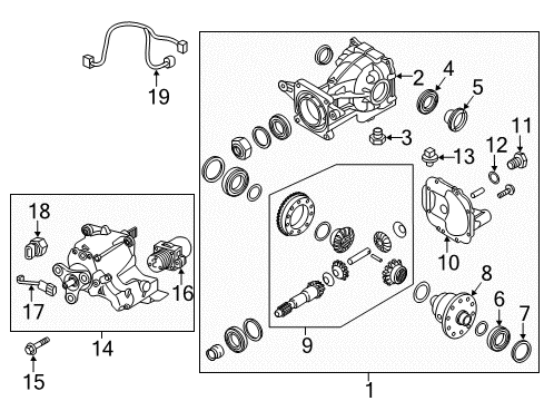 2017 Hyundai Tucson Axle & Differential - Rear Carrier Assembly-Differential Diagram for 53000-3B520