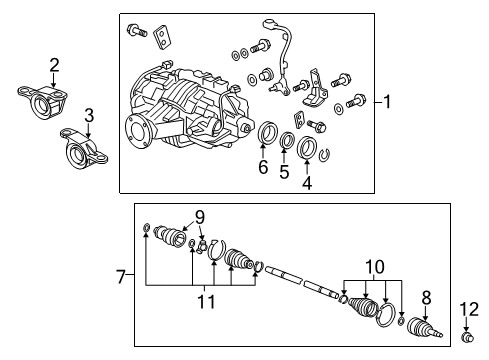 2016 Acura MDX Axle & Differential - Rear Driveshaft Assembly, Driver Side Diagram for 42311-TZ6-A11