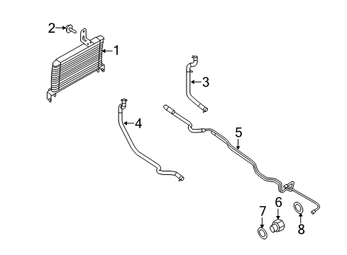 2008 Ford E-350 Super Duty Trans Oil Cooler Return Line Diagram for 8C2Z-7890-A