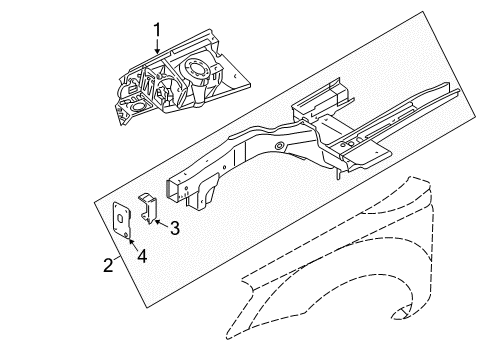 2006 Kia Optima Structural Components & Rails Reinforcement-Fem Mounting, RH Diagram for 646882G100