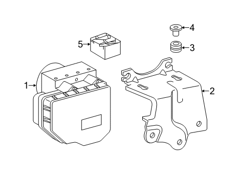 2014 Toyota RAV4 ABS Components Actuator Assembly Diagram for 44050-0R182