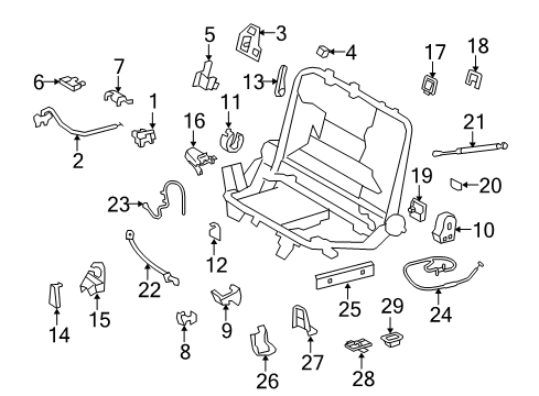 2015 Toyota Land Cruiser Third Row Seats Recliner Cover Diagram for 71844-60080-A1