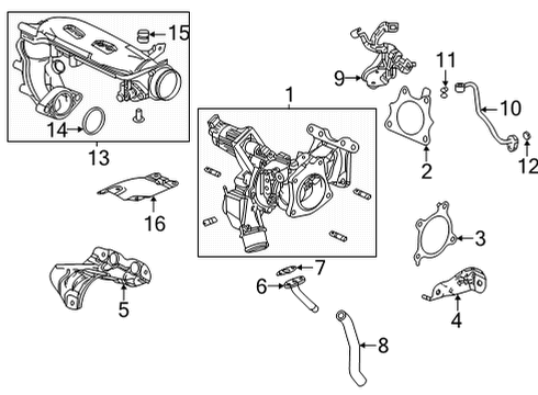 2022 Honda Civic Turbocharger & Components TURBOCHARGER ASSY Diagram for 18900-64A-A01