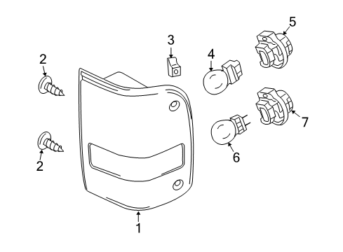 2009 Ford Ranger Combination Lamps Tail Lamp Assembly Diagram for 6L5Z-13404-A