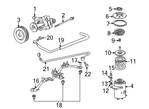 1995 BMW 740iL P/S Pump & Hoses, Steering Gear & Linkage Exchange Tandem Hydraulic Pump Diagram for 32411092016