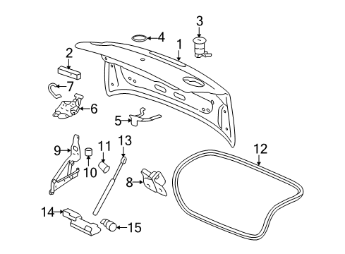 2005 Chevrolet Cobalt Trunk Lid Weatherstrip Diagram for 15908041