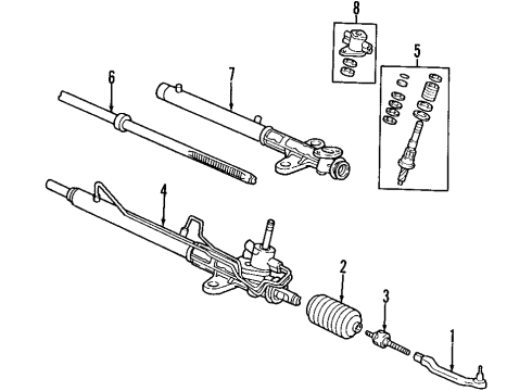 2002 Acura CL P/S Pump & Hoses, Steering Gear & Linkage Pump Sub-Assembly, Power Steering Diagram for 56110-P8E-A01