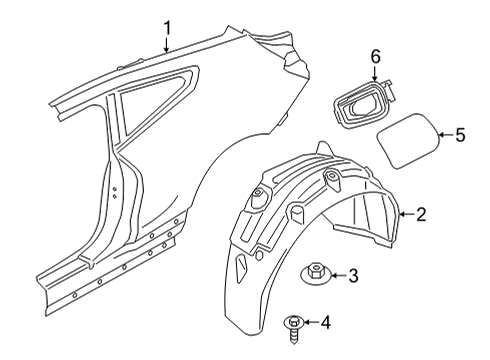 2022 BMW 430i Quarter Panel & Components COVER POT Diagram for 51177478438