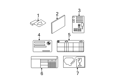 2003 BMW 325i Information Labels Stick-On Label Diagram for 01399791197