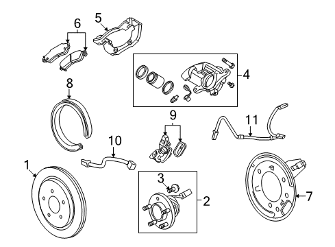 2010 Cadillac CTS Rear Brakes Actuator Diagram for 88951982