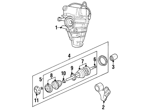 2000 Cadillac Catera Axle & Differential - Rear Axle Shaft Retainer Diagram for 90223082