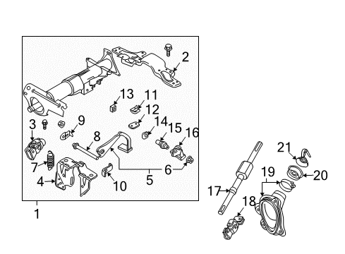 2004 Infiniti FX45 Steering Column & Wheel, Steering Gear & Linkage Stopper-Tilt Lever Diagram for 48965-4M410