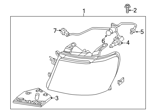 2012 Nissan NV2500 Bulbs Driver Side Headlamp Assembly Diagram for 26060-1PA0A