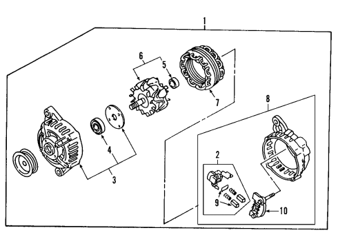 2009 Nissan Versa Alternator Alternator Assy Reman Diagram for 2310M-EM01ARW