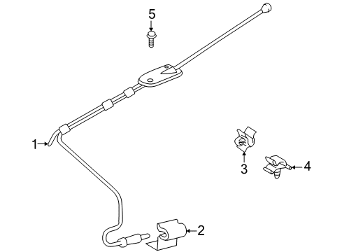 1997 Toyota RAV4 Antenna & Radio Antenna Diagram for 86300-42040