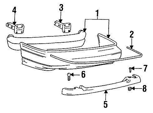 1993 Hyundai Elantra Rear Bumper Bolt Diagram for 1125110351