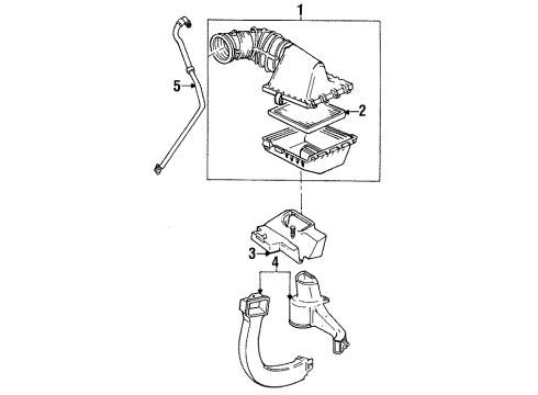 1993 Cadillac Allante Air Intake DUCT, Air Cleaner Intake Diagram for 25099158